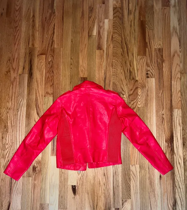 ZARA Red Leather Jacket - Image 3