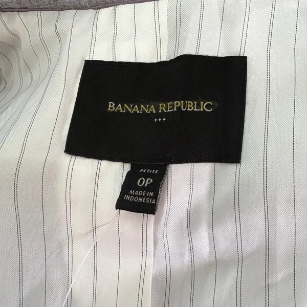Banana Republic Petite Washable Grey One Button Blazer Business Professional‎ 0P - Image 3