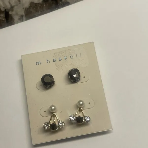 NWT M. Haskell Pierced Earrings Rhinestone - Image 3