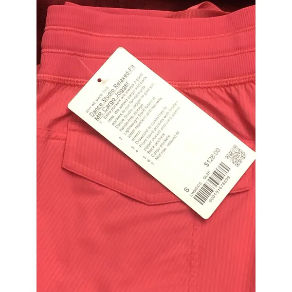 Lululemon Dance Studio Relaxed-Fit Mid-Rise Cargo Jogger Glaze Pink Sz Small New - Image 4