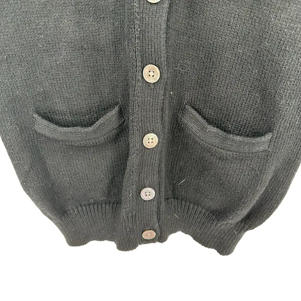 Ralph Lauren Sport‎ Size Small Sweater Black Button Up Cardigan Boyfriend Fit - Image 4