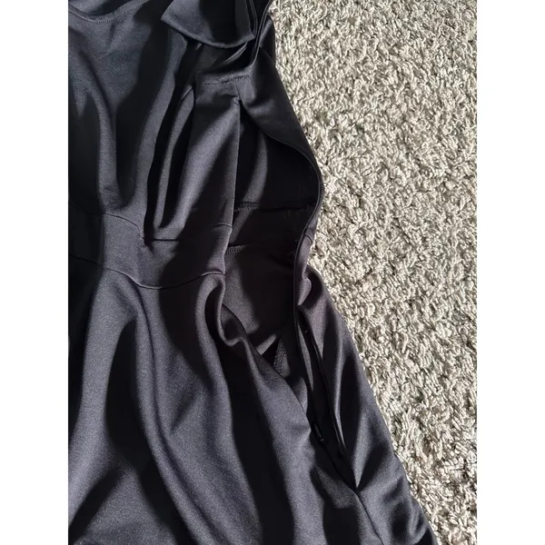 Jasambac Women's Black One Shoulder A Line‎ Dress Size Large - Image 9