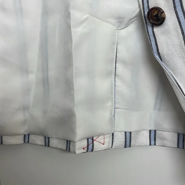 A New Day Blue & white White Linen Pinstripe Blazer - Image 7