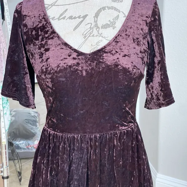 American Eagle Romper Small Velvet Y2k 90's Festival Gothic Punk Rock Whimsigoth - Image 8
