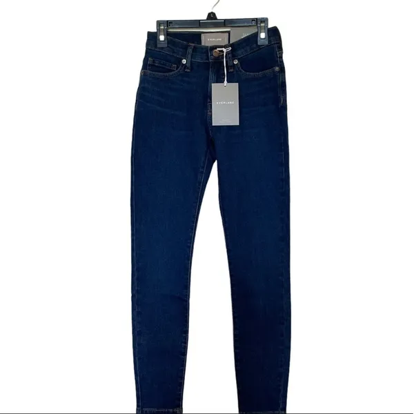 Everlane Blue Medium Wash Authentic Stretch Mid Rise‎ Skinny Jeans Size 23 - Image 4