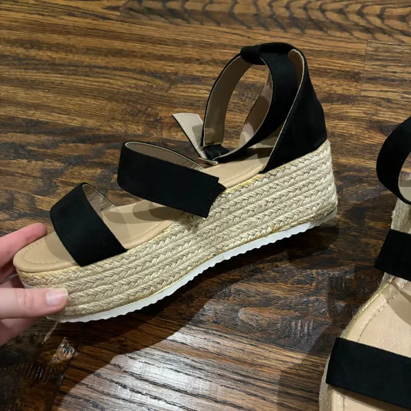 Platform Sandles Black Size 10 - Image 3