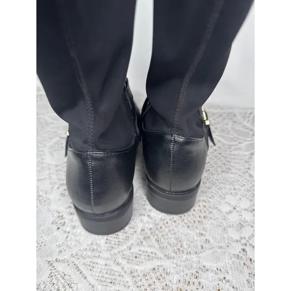 Torrid Quilted black knee high wide calf zip up boots sz 6 - Image 6