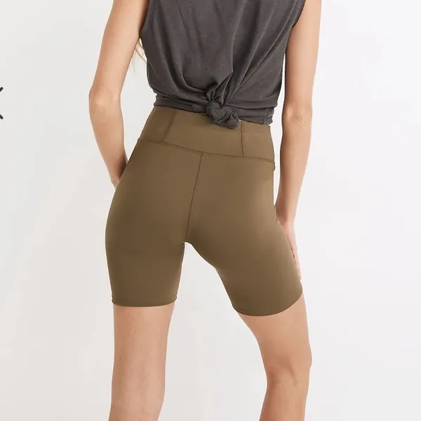 MWL by Madewell Form High-Rise 7" Biker Shorts in Kale Green Medium - Image 3