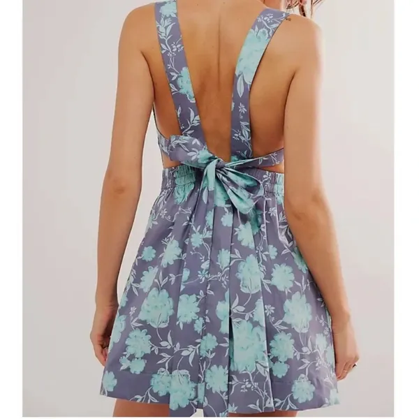 Free People Women's Meet Me In Maui Floral Printed Mini Dress Size Large NWT - Image 6