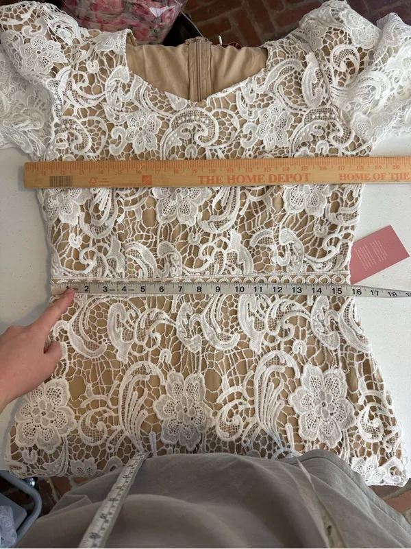 Ivy City Cecilia White Lace Midi Dress Size 12 bridal wedding rehearsal NEW - Image 5