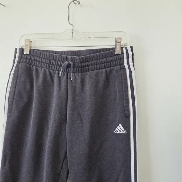 Women's Adidas Jogger Sweatpants Thick Cozy Logo Black Sporty Athletic Y2K 90s M - Image 3
