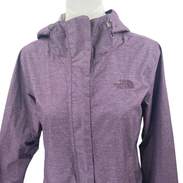 The North Face Women's Purple Long Sleeve Hoodie Hooded Rain Coat Jacket Size S - Image 3