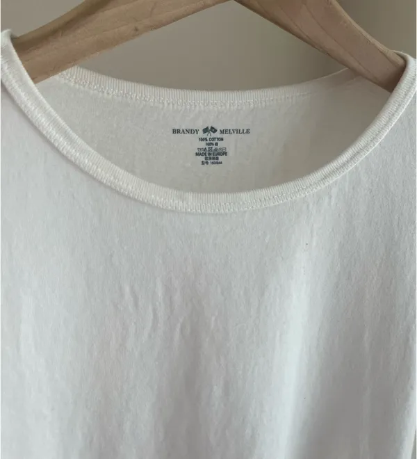 Brandy Melville Long White Sleeve Top - Image 3