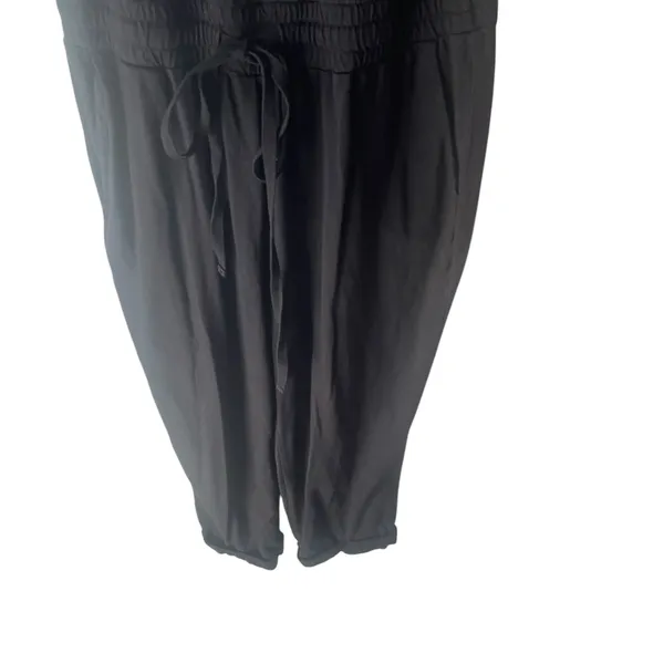 Michael Stars Size‎ Small Black Soft Tank Casual Cropped Jersey Jumpsuit - Image 3