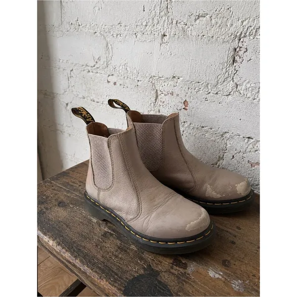 Dr. Martens 2976 Chelsea Boots Taupe Leather Gore Elastic Sz 5 - Image 7
