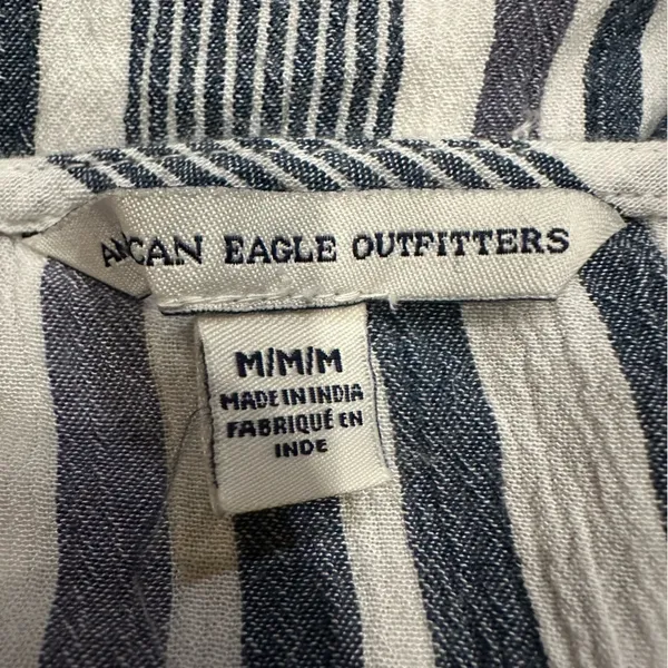 Women’s American Eagle 🦅 Outfitters Nautical Striped Open Back Romper Sz Medium - Image 10