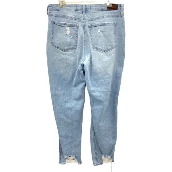 Hollister Jeans Womens 15L Ultra High Rise Mom Stretch‎ distressed Denim 32x29 - Image 5