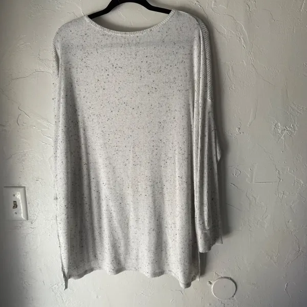 American‎ Eagle Speckled V-Neck Long Sleeve Cozy Knit Sweater Top Women's L - Image 8