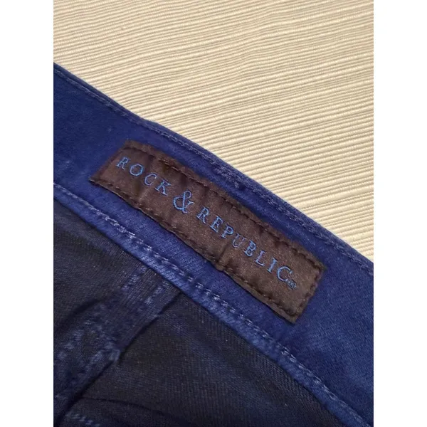 Rock & Republic Kashmere Skinny Jeans Cobalt Blue Studded Back Pocket Size‎ 12M - Image 6