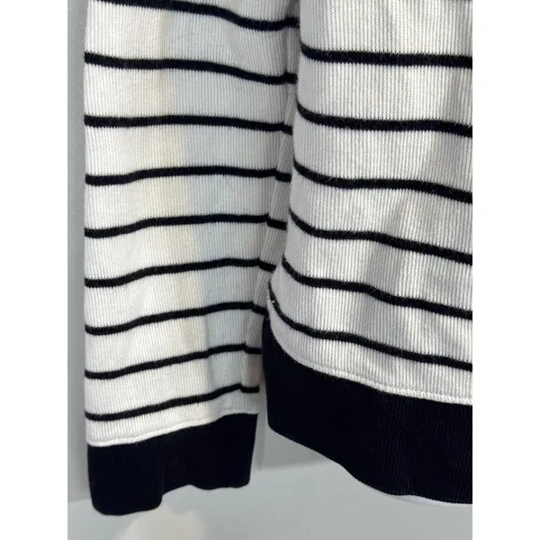 LAUREN RALPH LAUREN Women Striped Button Neck Polo Shirt SMALL Preppy‎ Nautical - Image 3