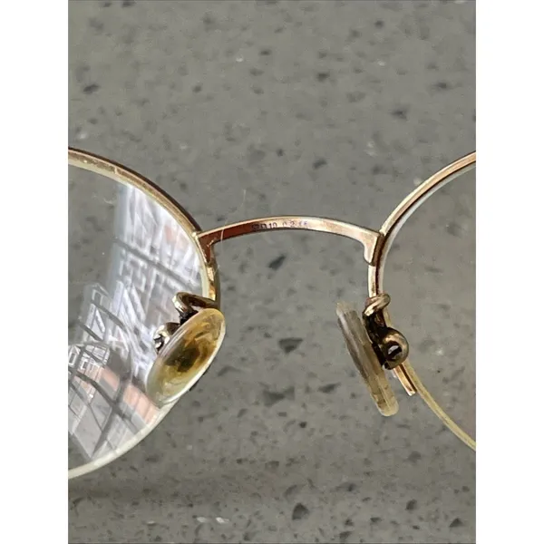 Safilo Eyeglasses Frames ONLY Gold Metal Full Rim 52-19-135 Gold Italy Half Rim - Image 13