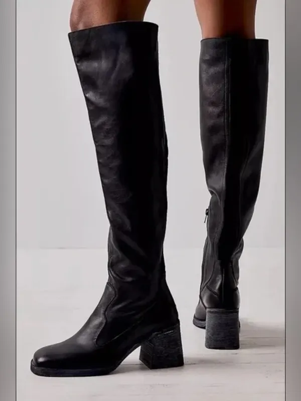 Free People Brianna Over the Knee Black Boots size 6 (36) - Image 3