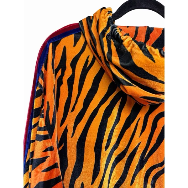 Aviator Nation Classic Velvet Relaxed Zip Hoodie‎ Tiger Print Size Large - Image 8