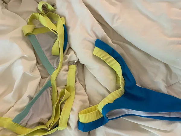 Color block bikini set Blue - Image 3