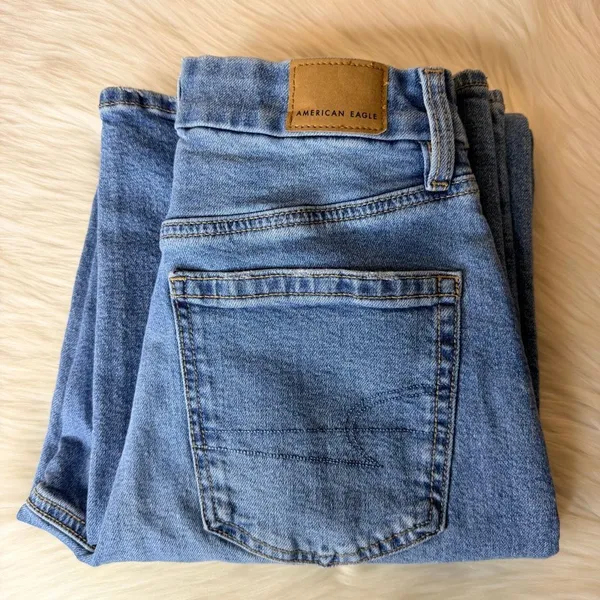 American Eagle Curvy Super High-Rise Baggy Straight Leg Jeans Size 2L - Image 12