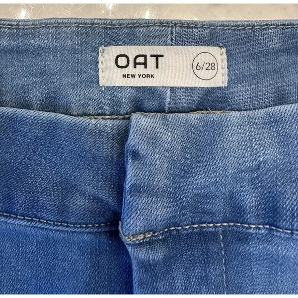 OAT New York Women High Rise Wide Leg Jeans Medium Wash Size 6/28 - Image 6