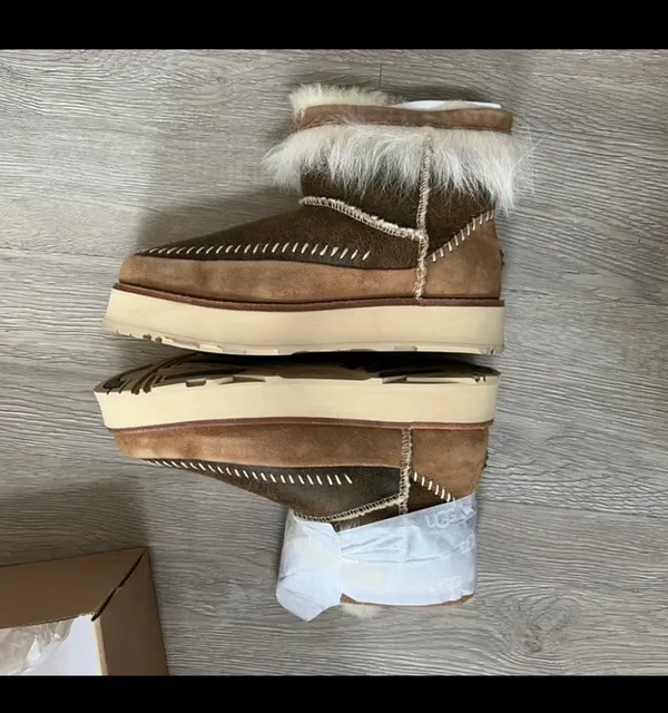 UGG Fluff Punk Shearling Leather Booties Boots - Image 7