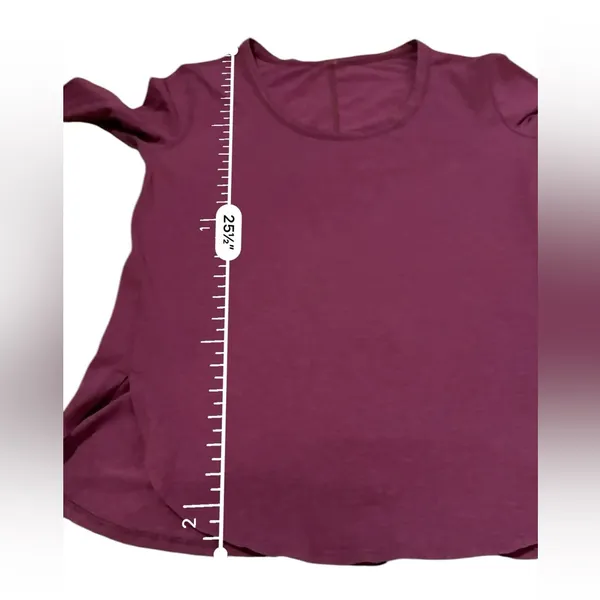Lululemon Purple Long Sleeve Scoop Neck High Split Hem Shirt‎ Sz S - Image 7