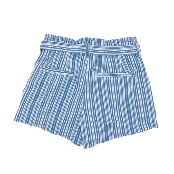 American Eagle Stretch Mom Short Size 6 Paperbag Belted Blue White Stripe Preppy - Image 3