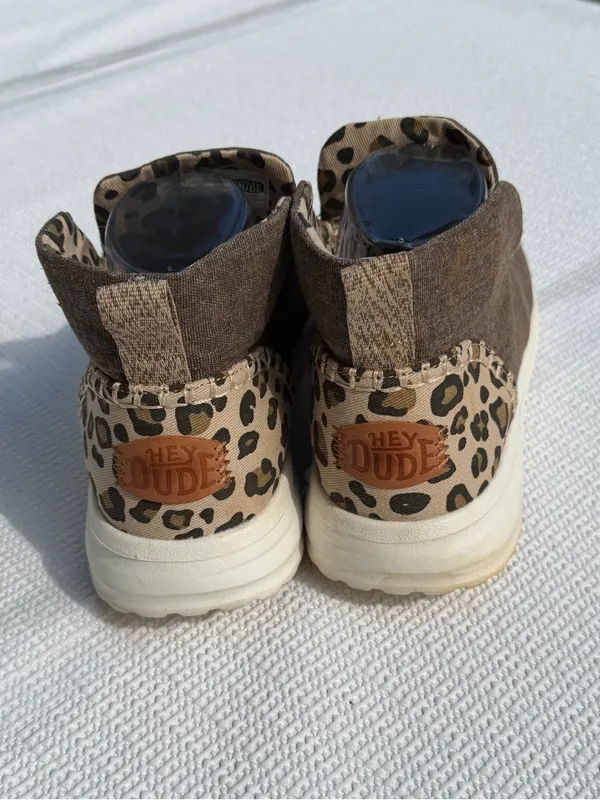Hey Dude Denny Crafted Leopard Women’s Slip On Ankle Boots Brown US 9 - Image 4