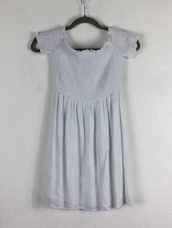 Show Me Your MuMu Dolly Smocked White Mini Dress Medium - Image 14