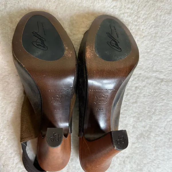 Donald J Pliner Heels Womens 10 Saddle Vishad Open Toe Distressed Leather‎ - Image 8