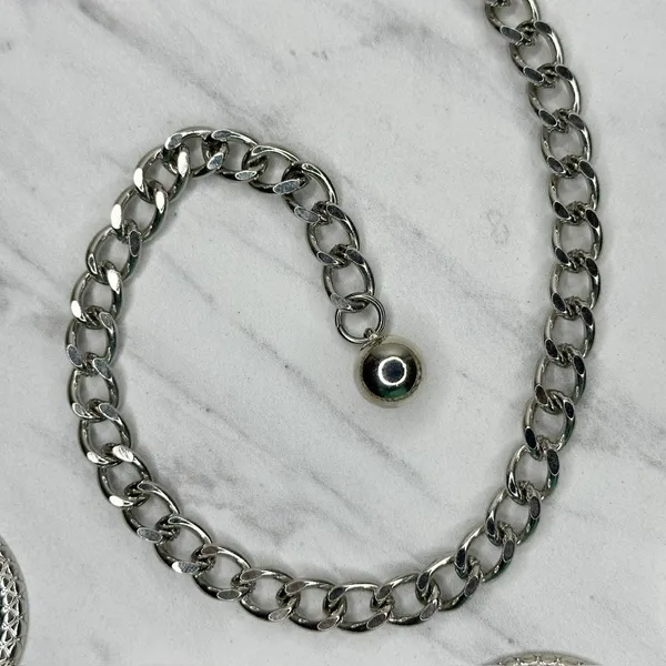Chunky Studded Silver Tone Chain Belt One Size (OS) ✨ - Image 12