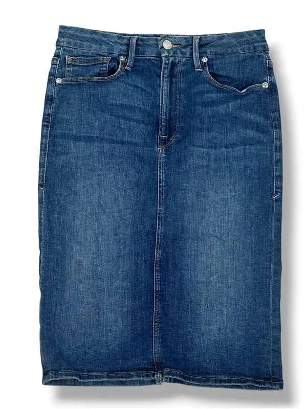 Good American Stretch Denim Pencil Skirt Blue Size 10 30 Knee Length Classic - Image 4