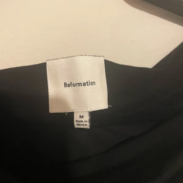 Reformation Cello knit one shoulder top M black classic minimalist timeless date night - Image 6