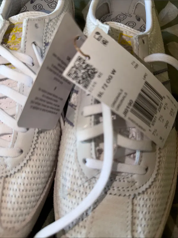 NWT Adidas Wmns SL72 OG Retro Sneaker White Grey Silver Lace Up SZ-9 - Image 5