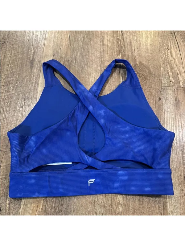 Fabletics No-Bounce High Impact Sports Bra in Admiral Blue Solar Dye Small - Image 4