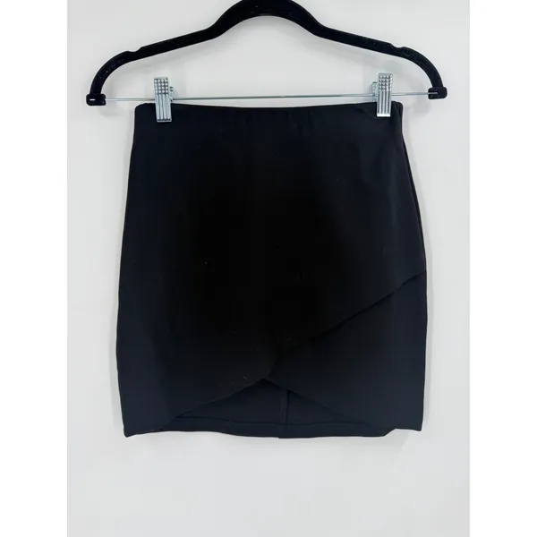 Sézane Calvi Mini Skirt Women XS Black Elastic Waist Knit Parisian Chic - Image 6