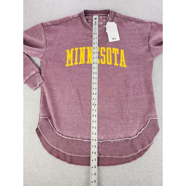 Women's SMALL Pressbox Minnesota Golden Gophers Vintage Wash Pullover Sweatshirt - Image 11