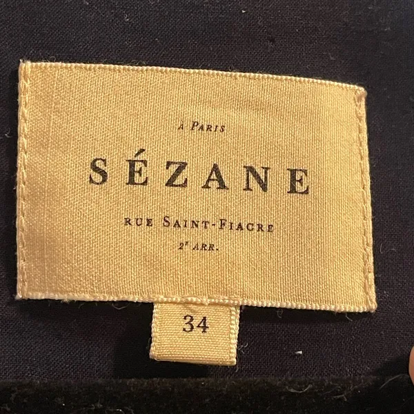 Sézane Penelope Silk Floral Mini Dress in Ochre V-Neck LS Cottagecore French XS - Image 7