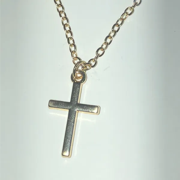 Elegant Gold Tone Cross Pendant Necklace - Image 5