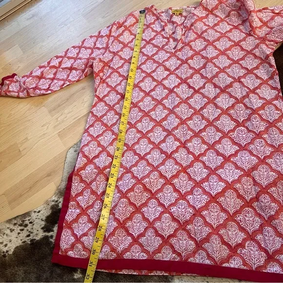 ROLLER‎ RABIT Red Patterned Cotton Tunic Top Size Medium - Image 3