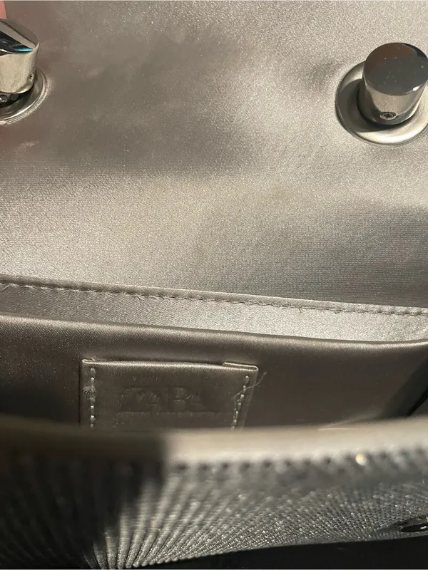 Zara Silver Crystal Mini Top-Handle Bag - Image 4