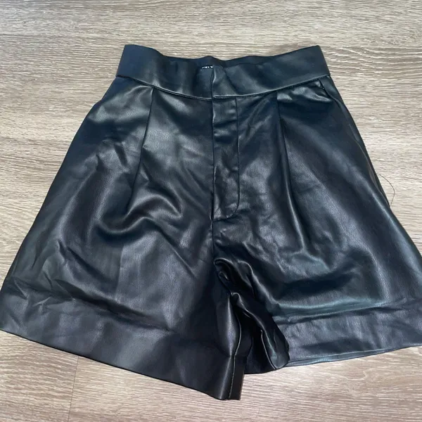 ZARA Faux Leather Shorts - Image 2