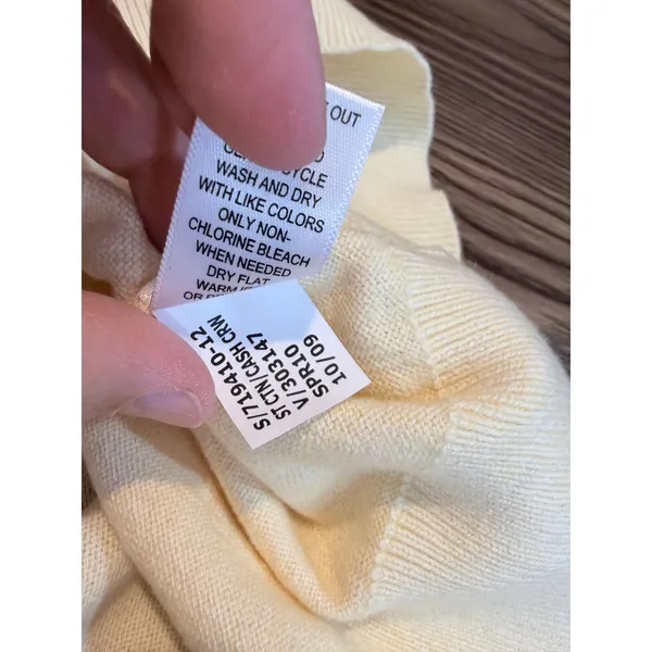 Banana Republic‎ Yellow Cotton Cashmere Sweater XL Lightweight Knit Crewneck - Image 11