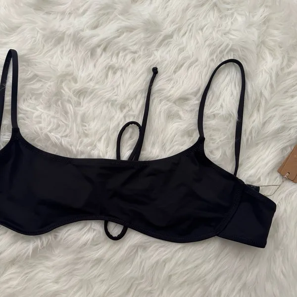 Skims Signature Swim Micro Scoop Bikini Top Onyx XL - Image 4